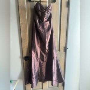 Impression Elegant Strapless Brown Evening Gown Bridesmaid Prom Formal